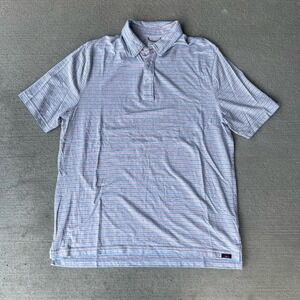 Faherty Men's Stripe Polo Shirt Size L | Casual Short Sleeve Soft Cotton